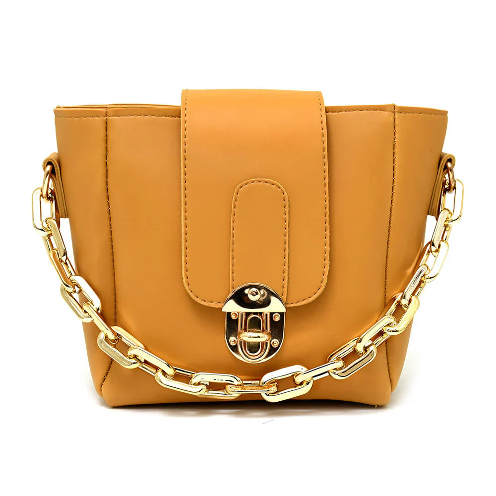 Chain Cross Body Bag Color-Yellow