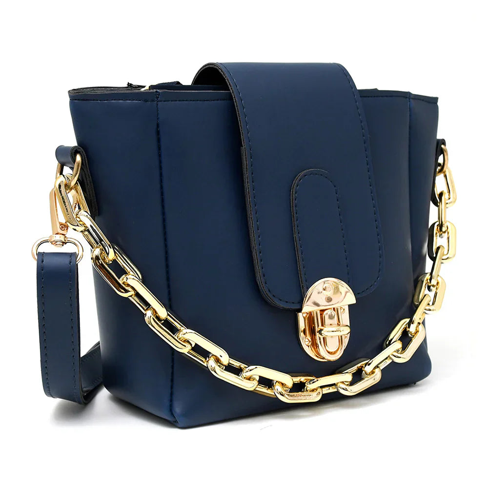 Chain Cross Body Bag Color-Blue