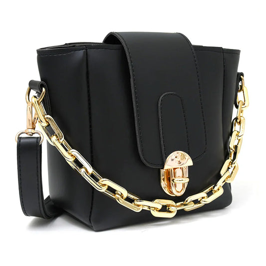 Chain Cross Body Bag Color-Black