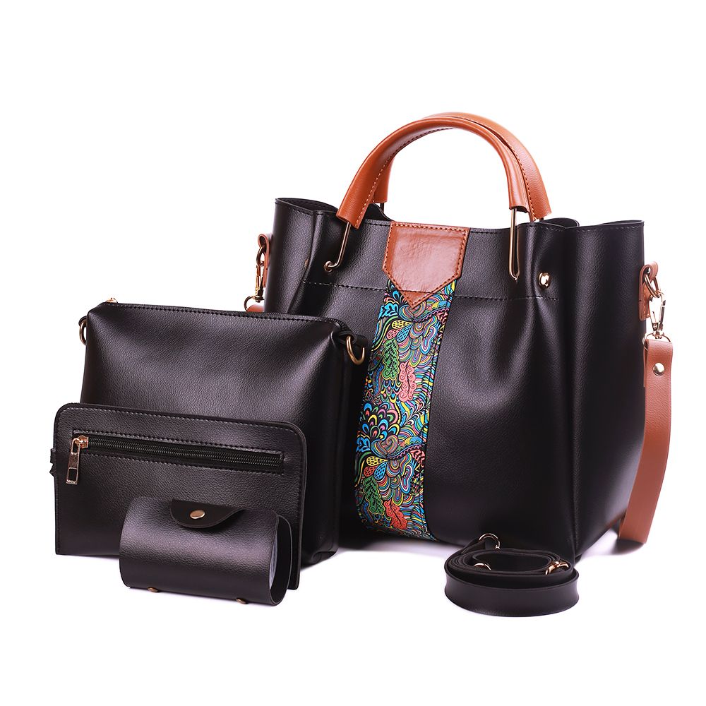 4 in 1 Piece Handbags For women-Black