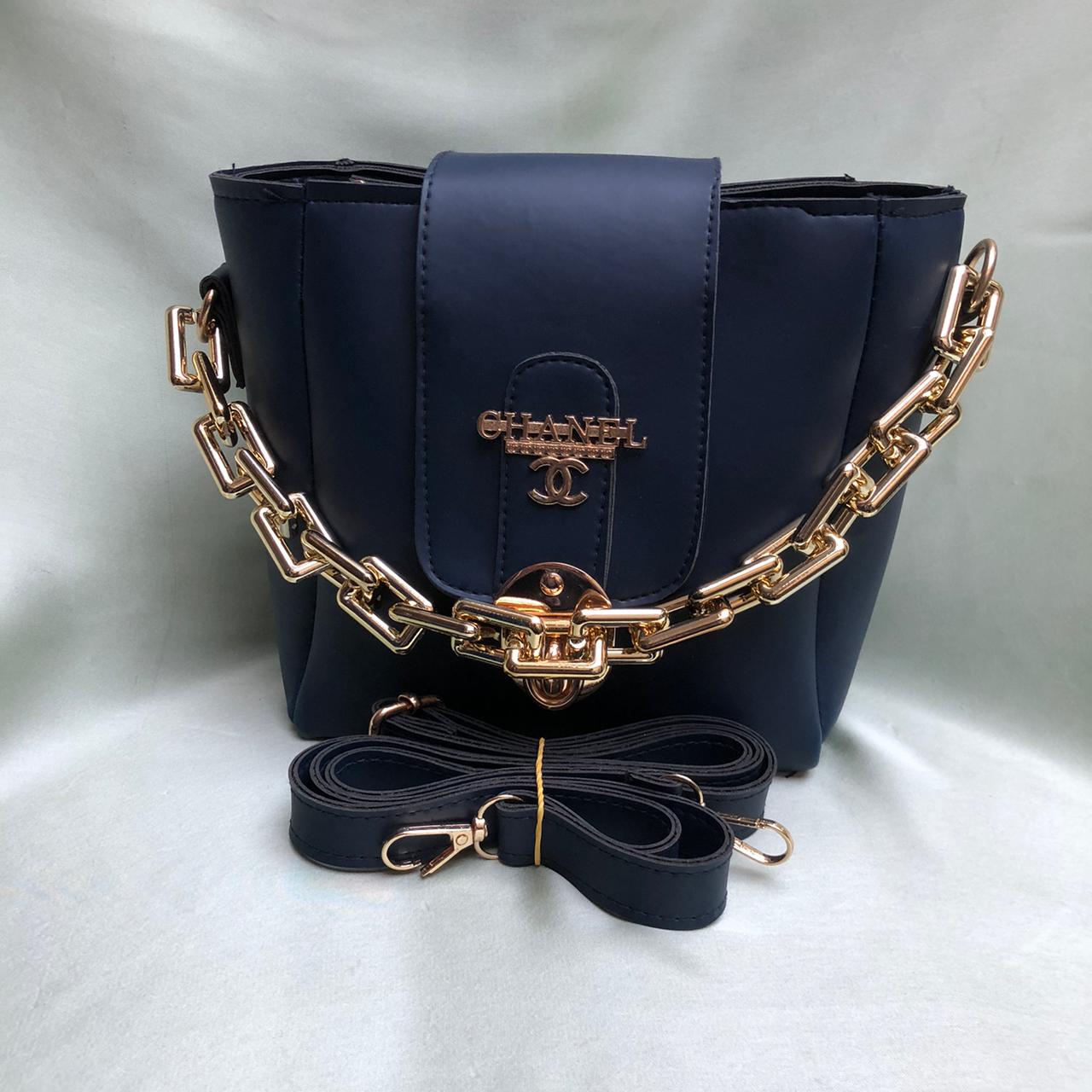 Chain Cross Body Bag Color-Blue