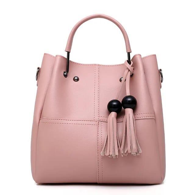 3 in 1 Piece Vintage Trendy HandBag For Women- Pink