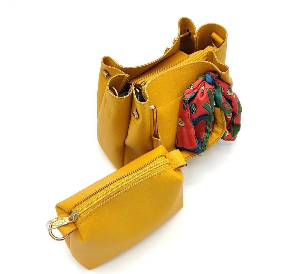 2 in 1 Piece Small Glamorous Handbags For women-Yellow