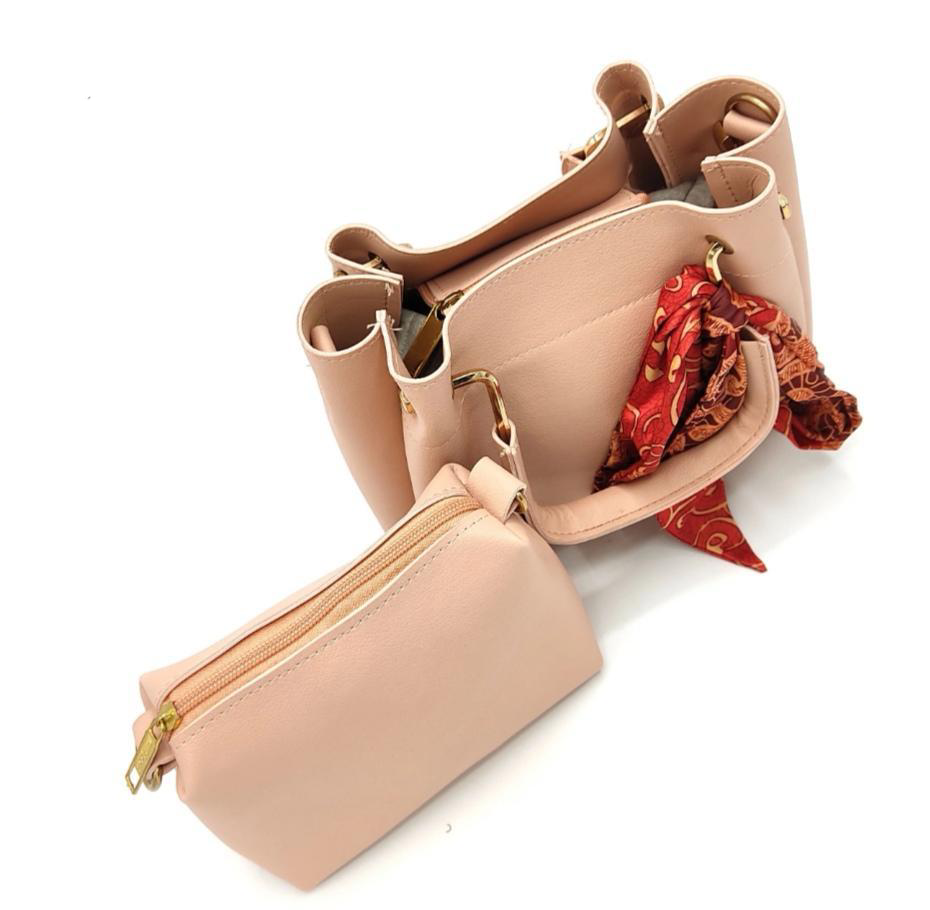 2 in 1 Piece Small Glamorous Handbags For women-Pink