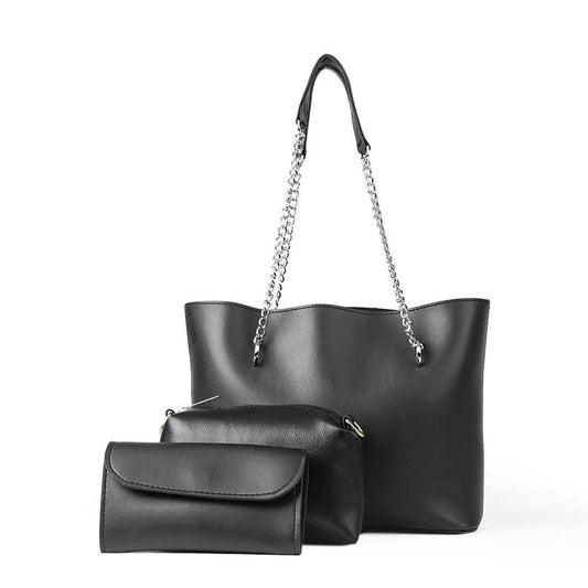 3 in 1 Alpha Tote Bag For Women-Black