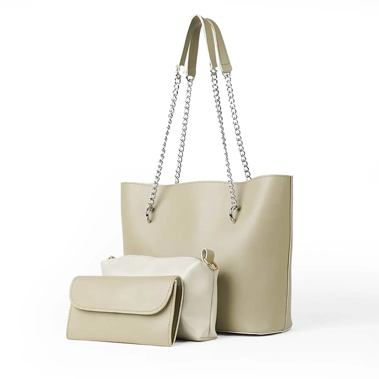 3 in 1 Alpha Tote Bag For Women-Beige